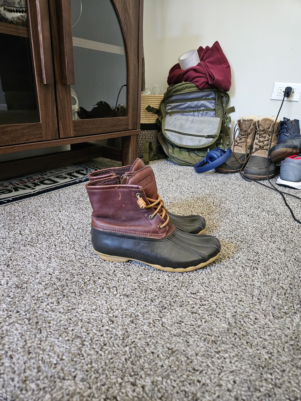 Sperry Top-Sider Women's Size 8 Brown Leather Waterproof Duck Rain Boots